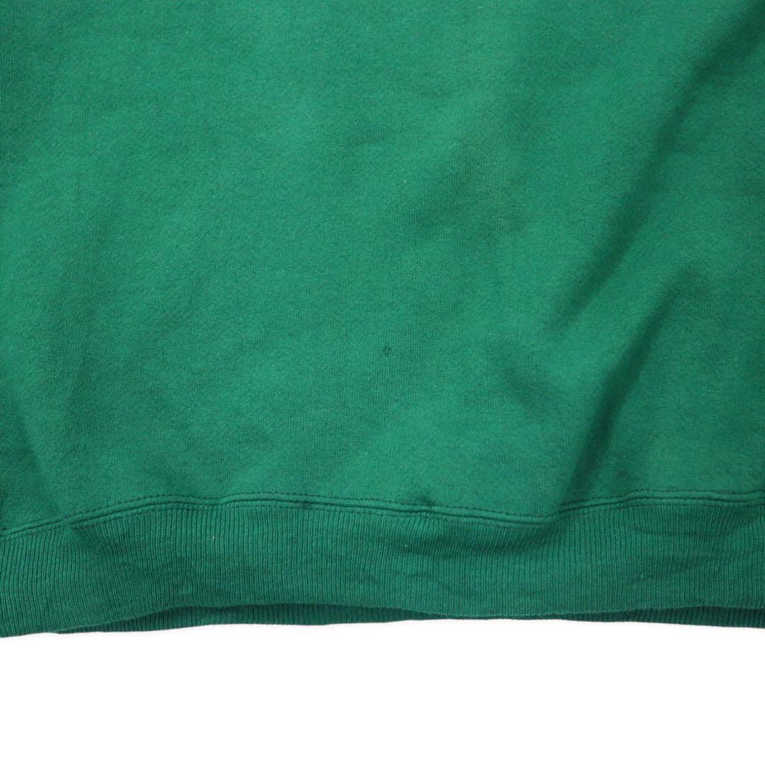 Hanes Made in USA anni '90 HEAVYWEIGHT girocollo felpa XXL verde cotone felpato ricamo a punto singolo TDM TILING INC. Taglia grande