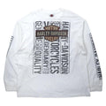 T-shirt a maniche lunghe HARLEY DAVIDSON con stampa logo, taglia 2XL, bianca, in cotone, stampa fronte-retro, logo sulle maniche, BEAUMONT, TEXAS, taglia abbondante, made in Messico