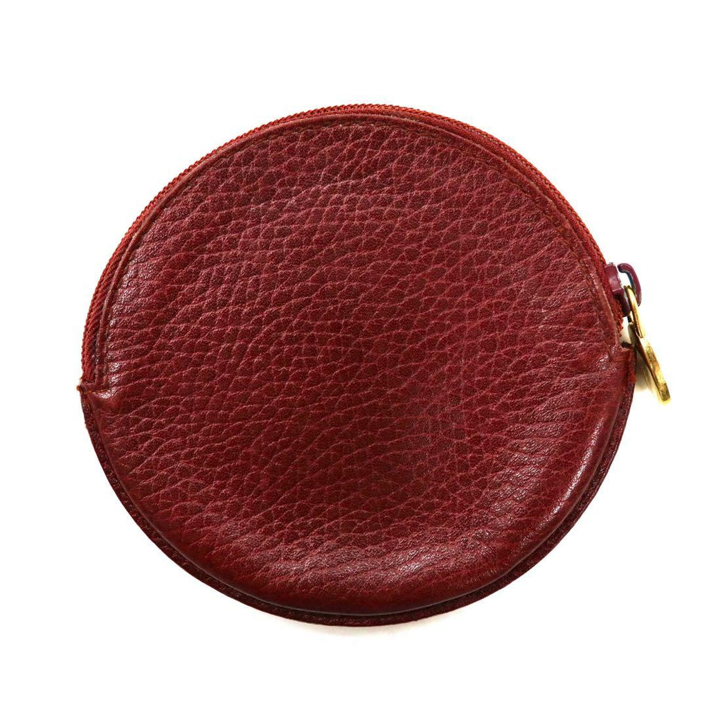 Cartier portamonete bordeaux in pelle con logo impresso, linea Must, pelle martellata, made in Spain