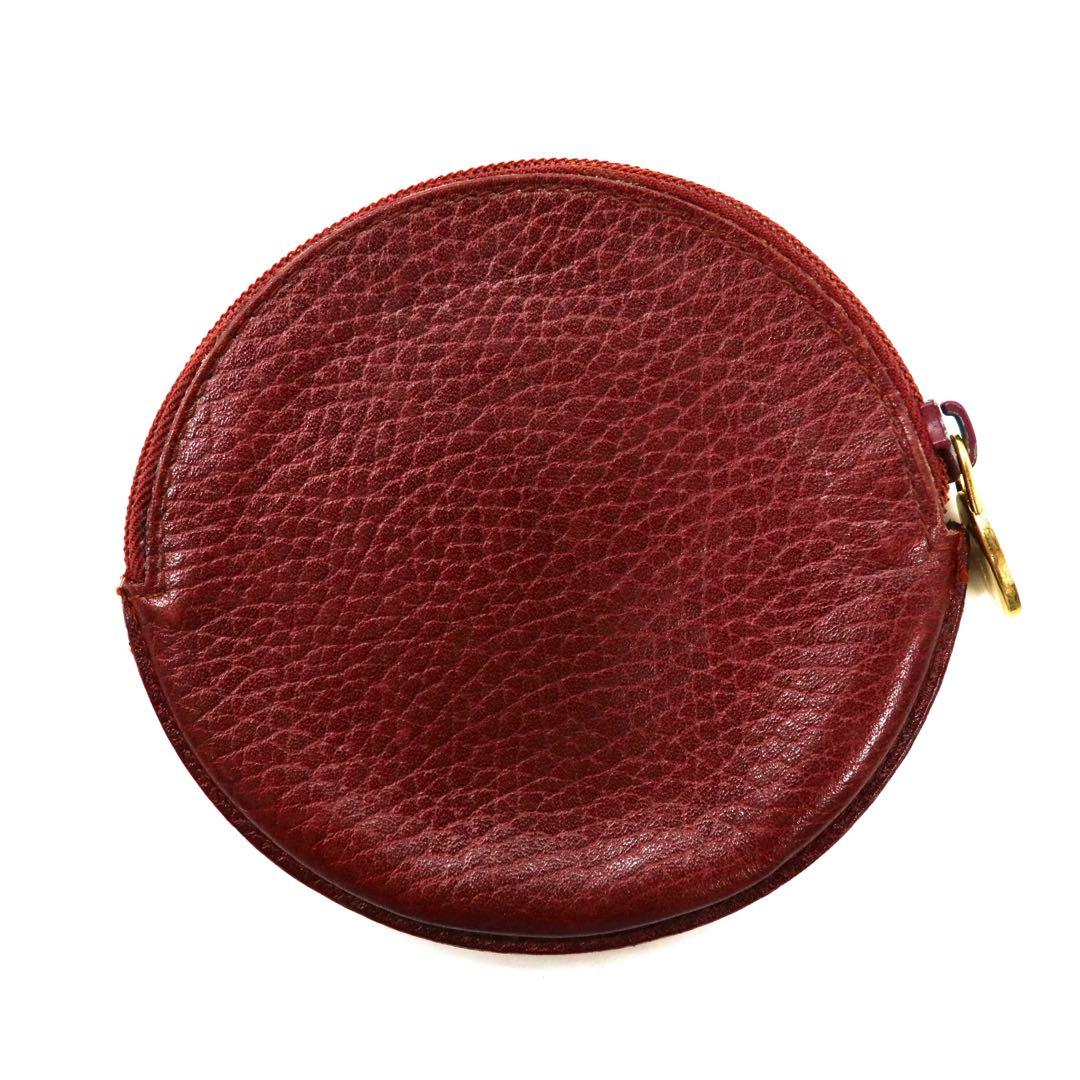 Cartier portamonete bordeaux in pelle con logo impresso, linea Must, pelle martellata, made in Spain