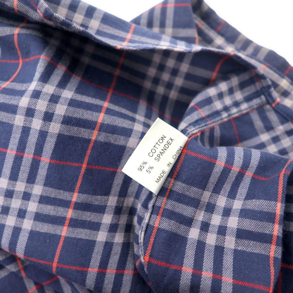BURBERRY Camicia button-down a quadri Nova Check vintage, taglia M, blu navy, cotone, logo ricamato