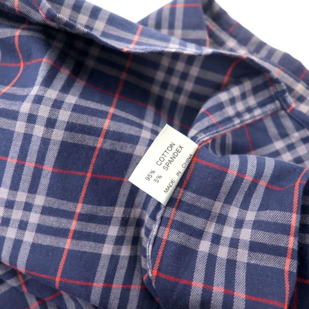 BURBERRY Camicia button-down a quadri Nova Check vintage, taglia M, blu navy, cotone, logo ricamato