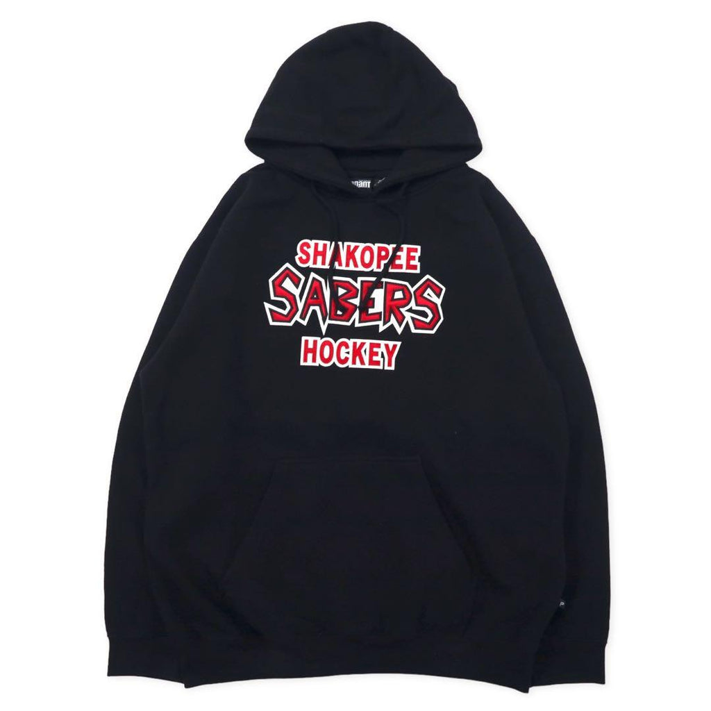 pennant プルオーバーパーカー XL ブラック コットン パキ綿 SHAKOPEE SABERS HOCKEY ビッグサイズ