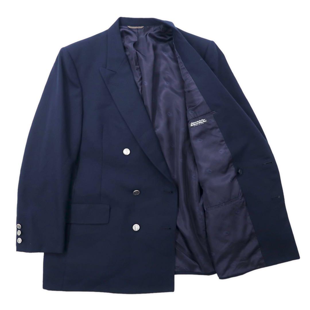 Christian Dior MONSIEUR USA, giacca doppiopetto sartoriale, taglia L, blu navy, lana gabardine, vintage