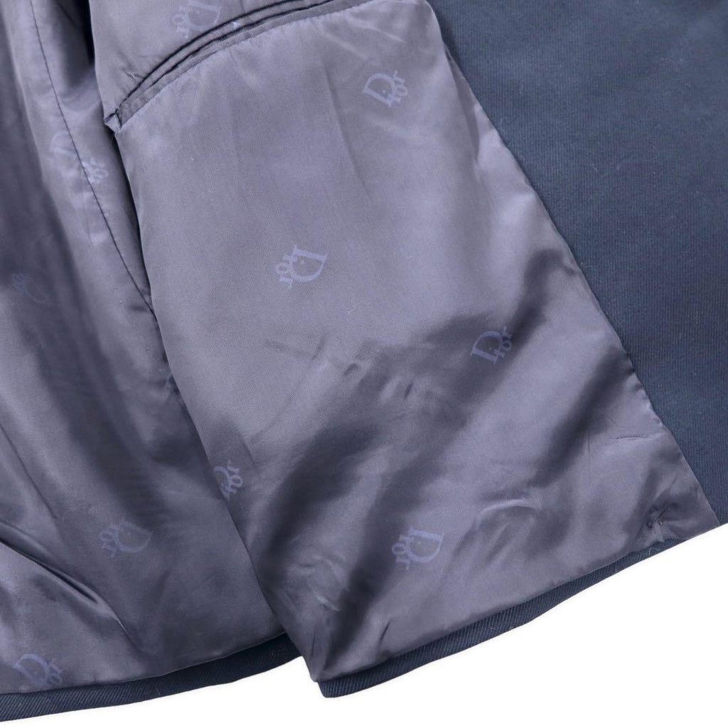 Christian Dior MONSIEUR USA, giacca doppiopetto sartoriale, taglia L, blu navy, lana gabardine, vintage