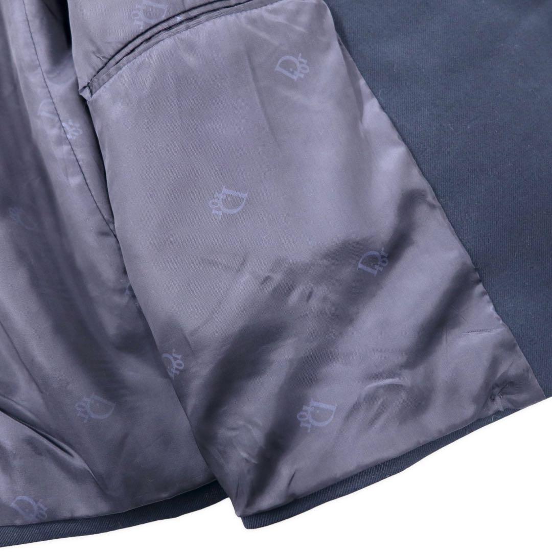Christian Dior MONSIEUR USA, giacca doppiopetto sartoriale, taglia L, blu navy, lana gabardine, vintage