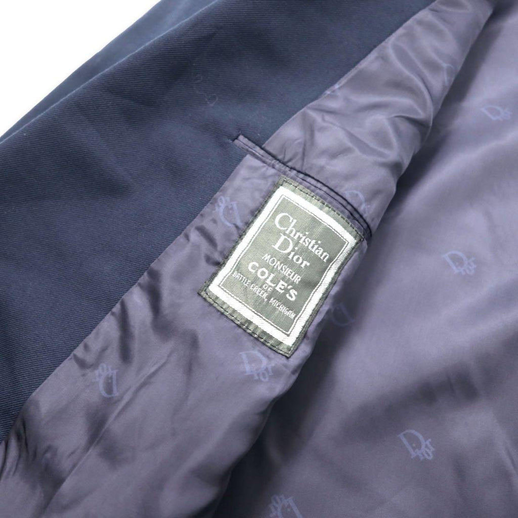 Christian Dior MONSIEUR USA, giacca doppiopetto sartoriale, taglia L, blu navy, lana gabardine, vintage