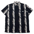 FREAKY Anni '90 Maglietta a maniche corte con fantasia fiamma Camicia hawaiana L Nero Cotone Stampa all-over