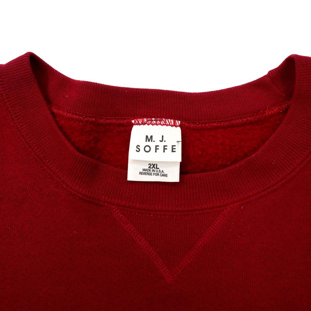 Felpa USA M.J.SOFEE anni '90, taglia grande, stampa college, 2XL, rossa, in cotone felpato, OKLAHOMA SOONERS