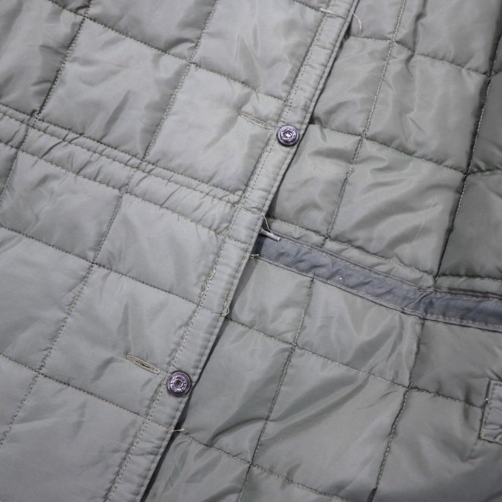 Italian Army Rain Quilting Liner Jacket イタリア軍 キルティング ライナージャケット XL カーキ ナイロン ポリエステル スナップボタン ドローコード ユーロミリタリー ビッグサイズ