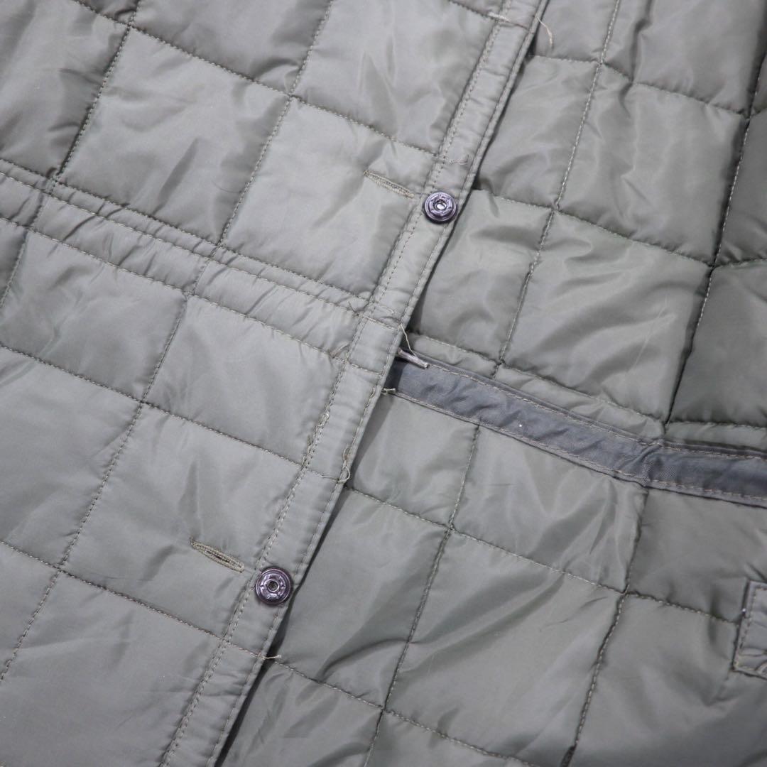 Italian Army Rain Quilting Liner Jacket イタリア軍 キルティング ライナージャケット XL カーキ ナイロン ポリエステル スナップボタン ドローコード ユーロミリタリー ビッグサイズ