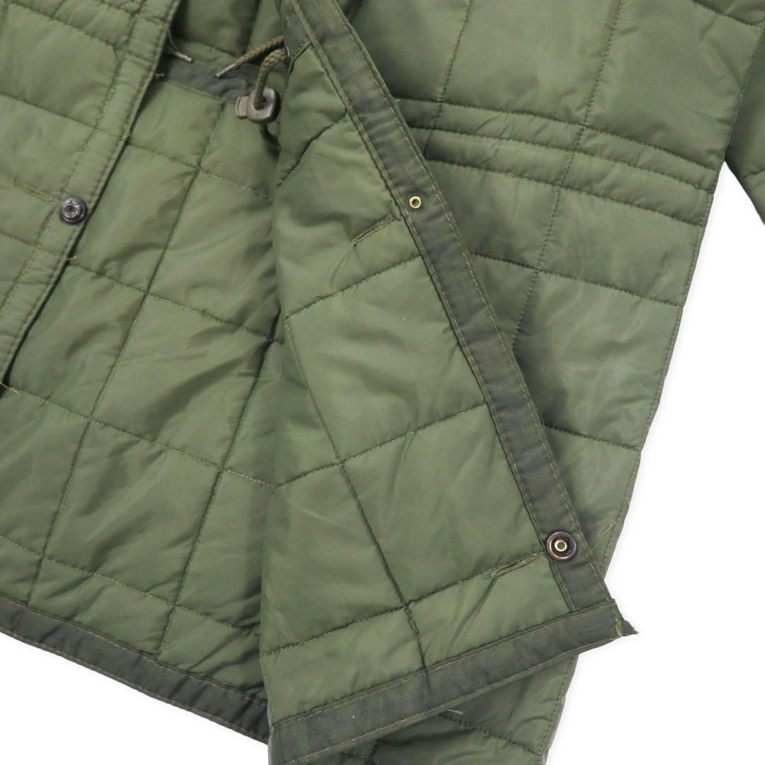 Italian Army Rain Quilting Liner Jacket イタリア軍 キルティング ライナージャケット XL カーキ ナイロン ポリエステル スナップボタン ドローコード ユーロミリタリー ビッグサイズ