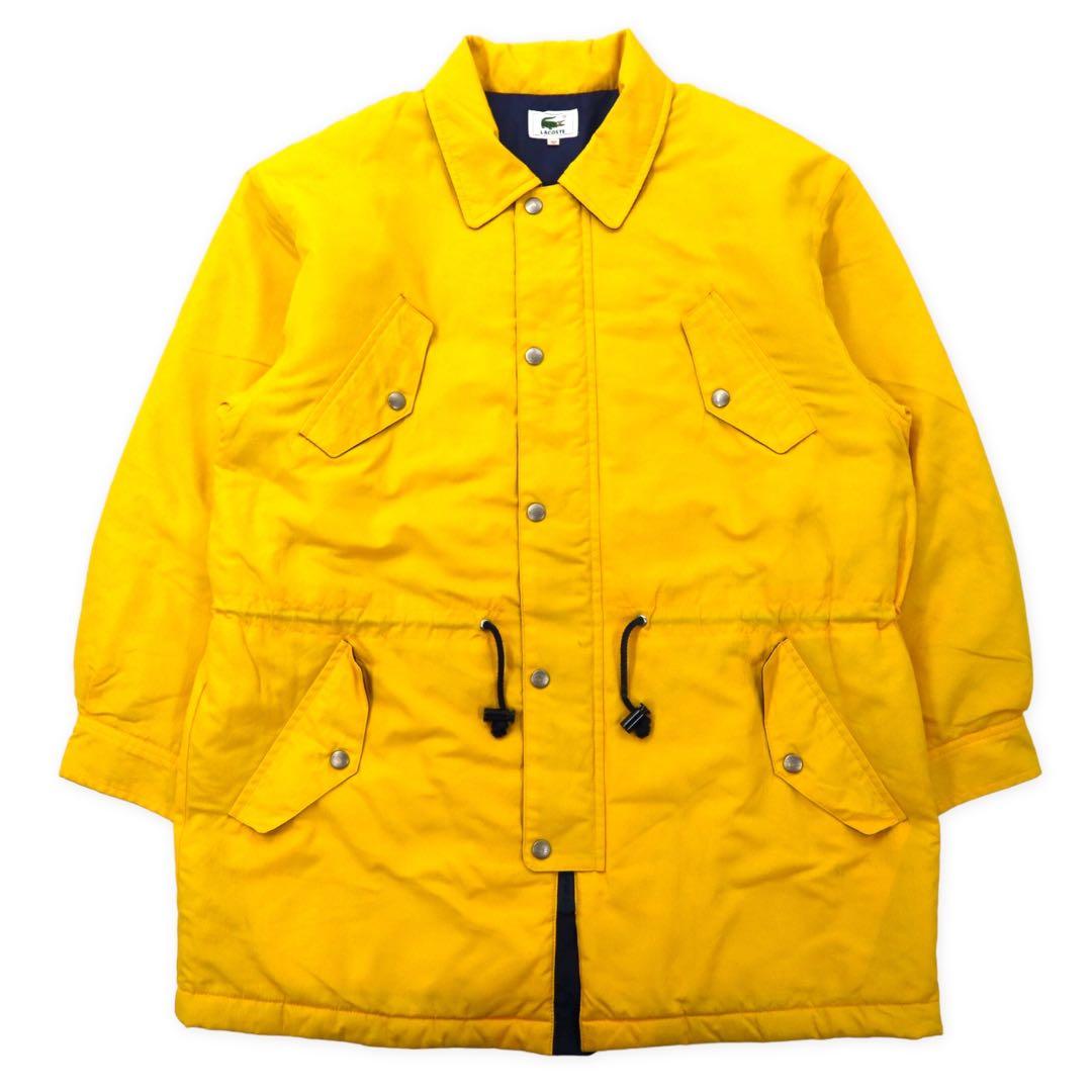 LACOSTE Cappotto imbottito anni '90, taglia 40, giallo, nylon, imbottitura, coulisse