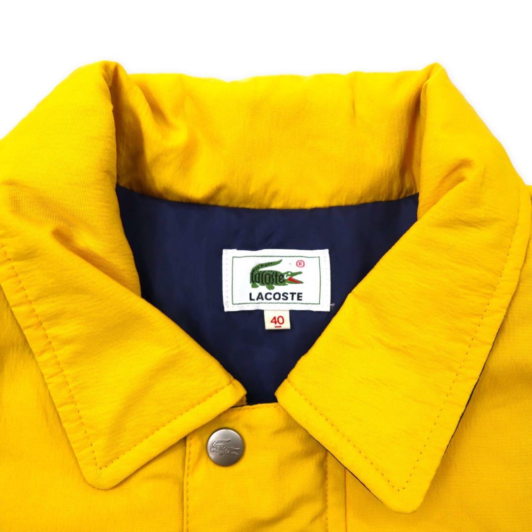 LACOSTE Cappotto imbottito anni '90, taglia 40, giallo, nylon, imbottitura, coulisse
