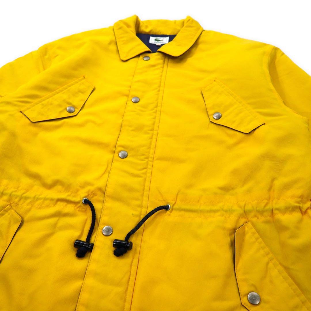 LACOSTE Cappotto imbottito anni '90, taglia 40, giallo, nylon, imbottitura, coulisse