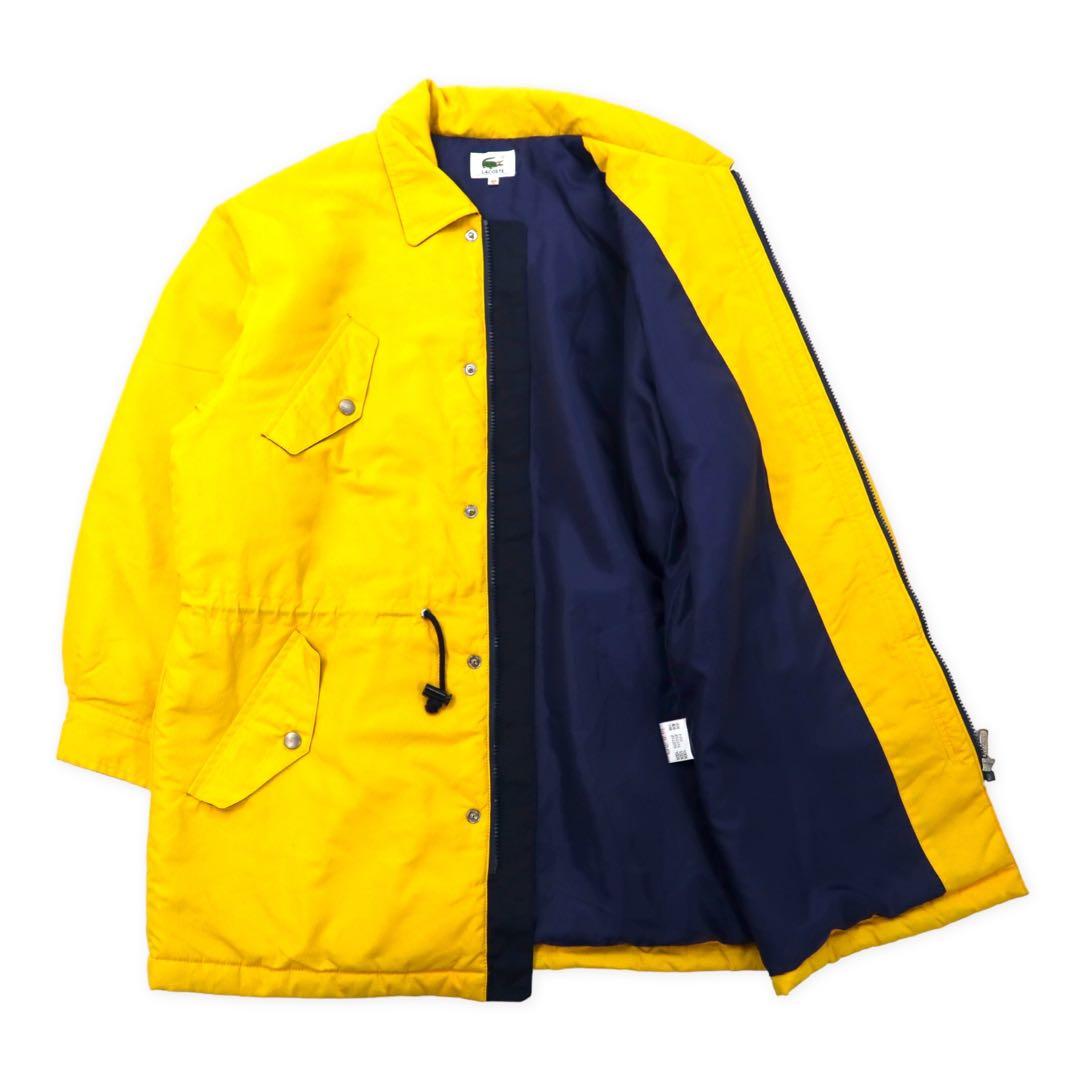 LACOSTE Cappotto imbottito anni '90, taglia 40, giallo, nylon, imbottitura, coulisse