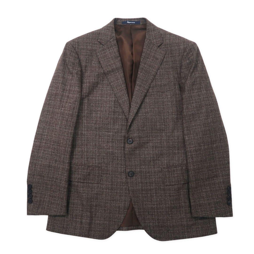 Aquascutum Completo 2 bottoni 94AB4 Marrone a quadri Lana Prodotto in Giappone