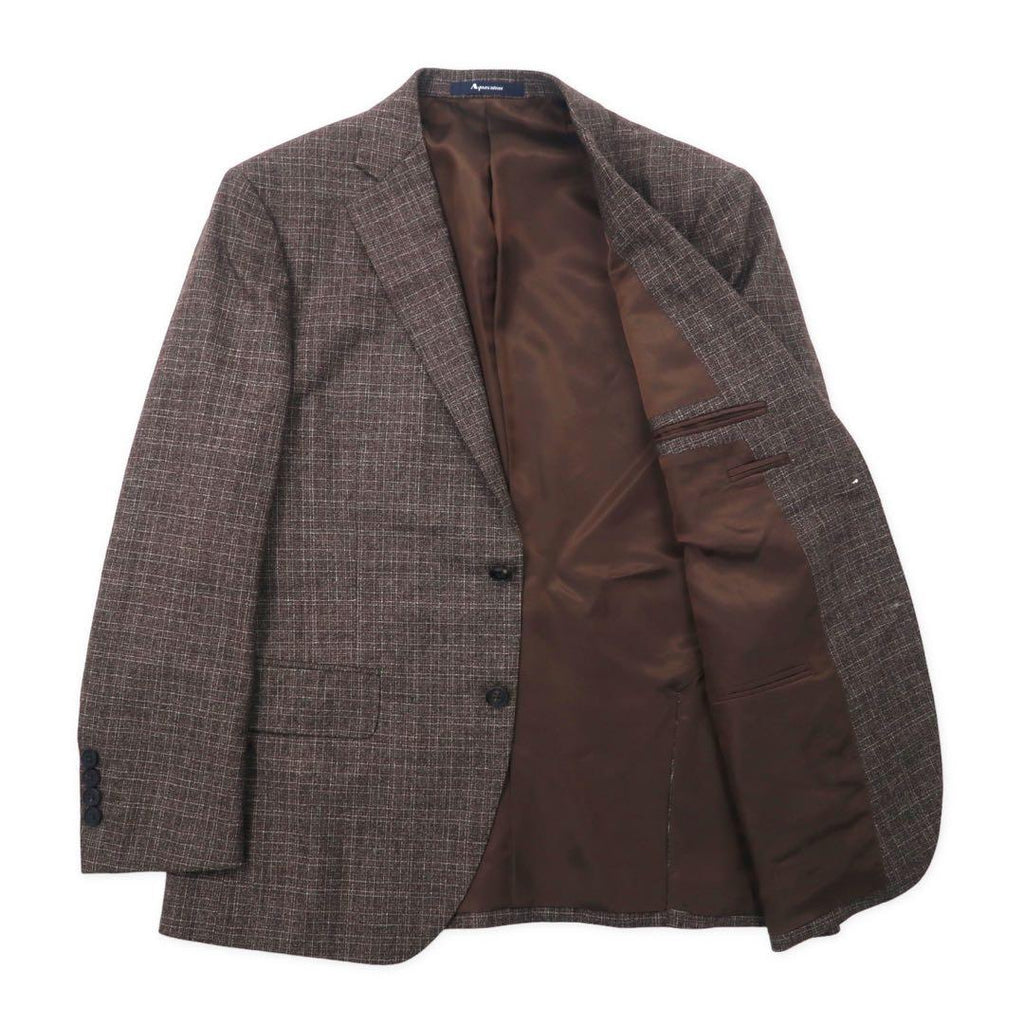 Aquascutum Completo 2 bottoni 94AB4 Marrone a quadri Lana Prodotto in Giappone