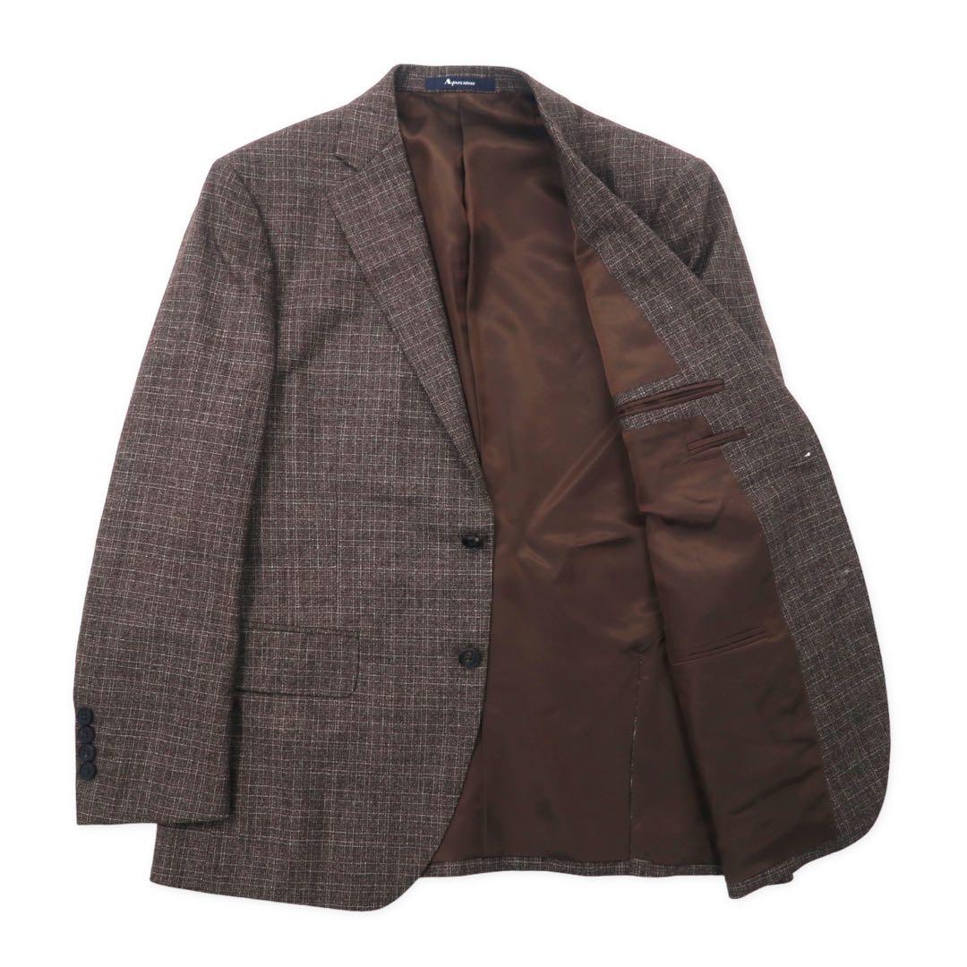 Aquascutum Completo 2 bottoni 94AB4 Marrone a quadri Lana Prodotto in Giappone