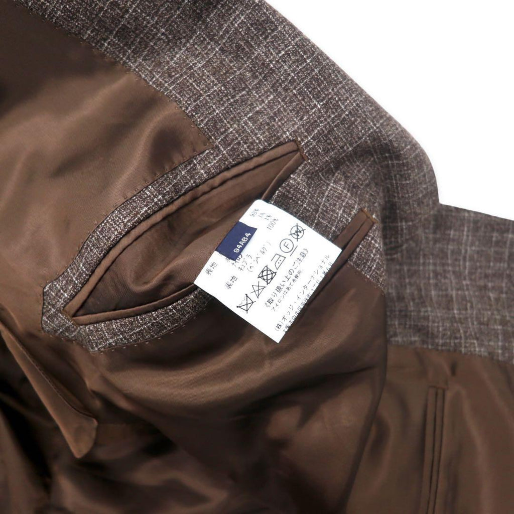 Aquascutum Completo 2 bottoni 94AB4 Marrone a quadri Lana Prodotto in Giappone