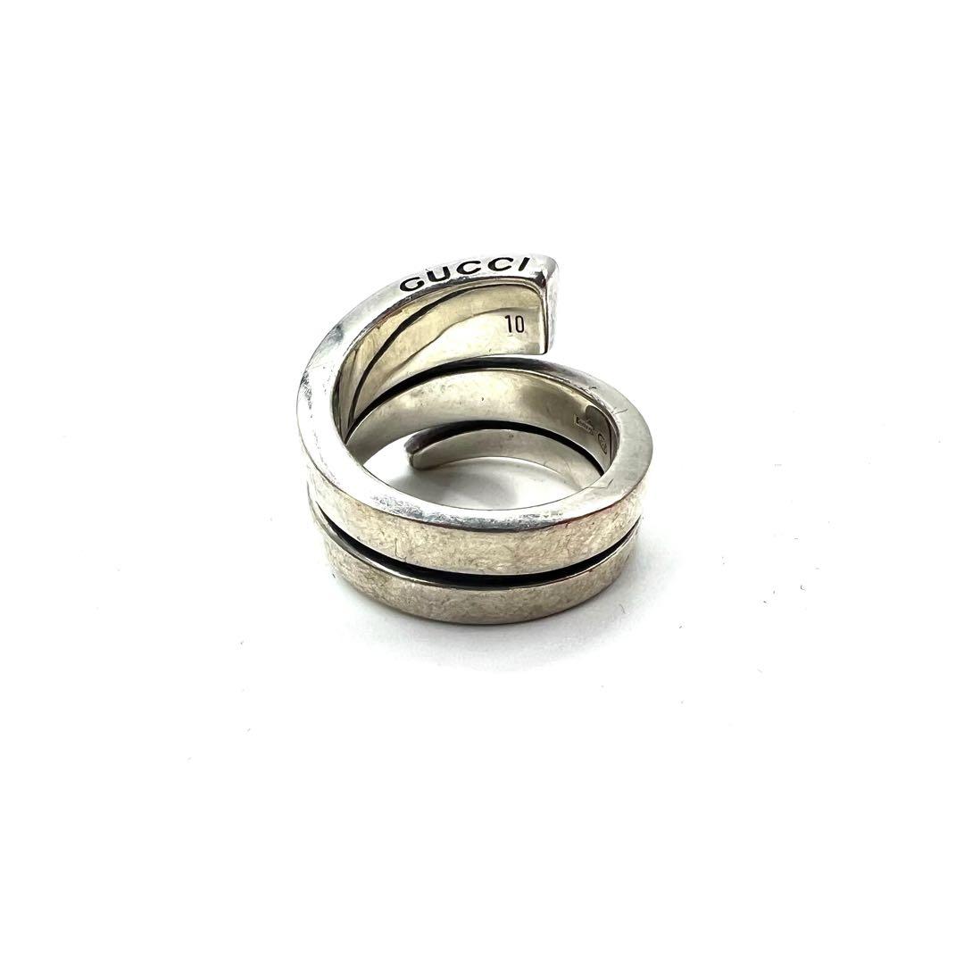 GUCCI Anello a spirale serpente con logo G misura 10 ARGENTO 925 SPIRAL G RING Fabbricato in Italia
