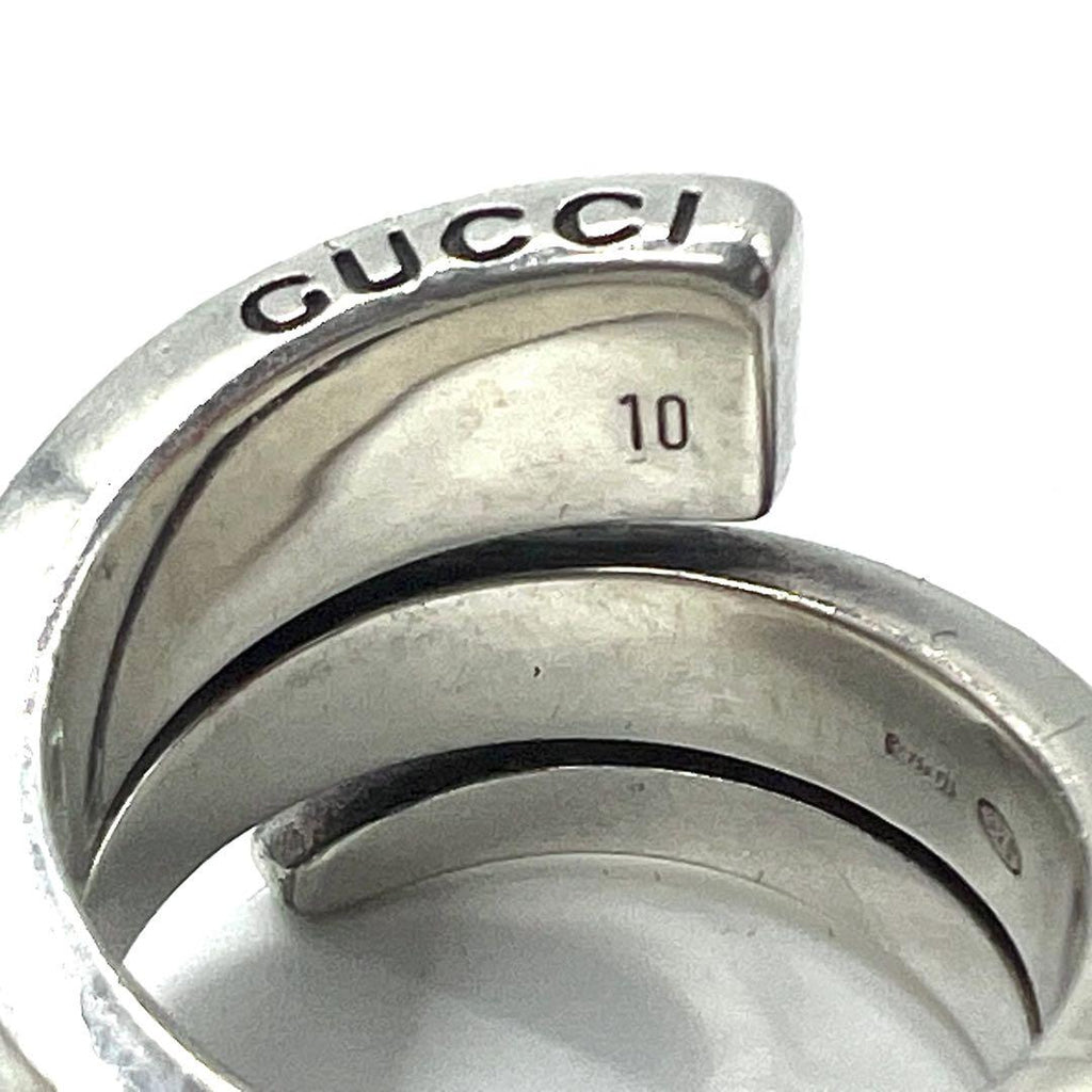GUCCI Anello a spirale serpente con logo G misura 10 ARGENTO 925 SPIRAL G RING Fabbricato in Italia