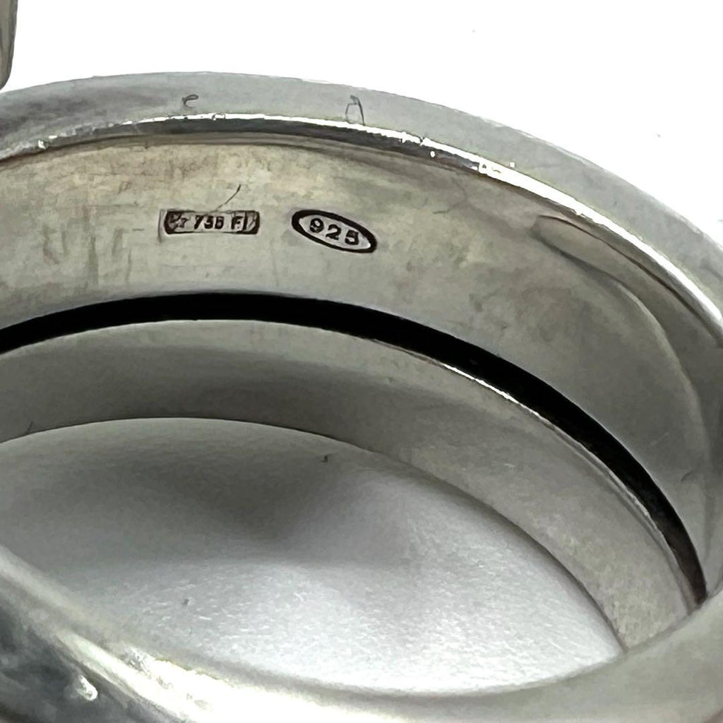 GUCCI Anello a spirale serpente con logo G misura 10 ARGENTO 925 SPIRAL G RING Fabbricato in Italia