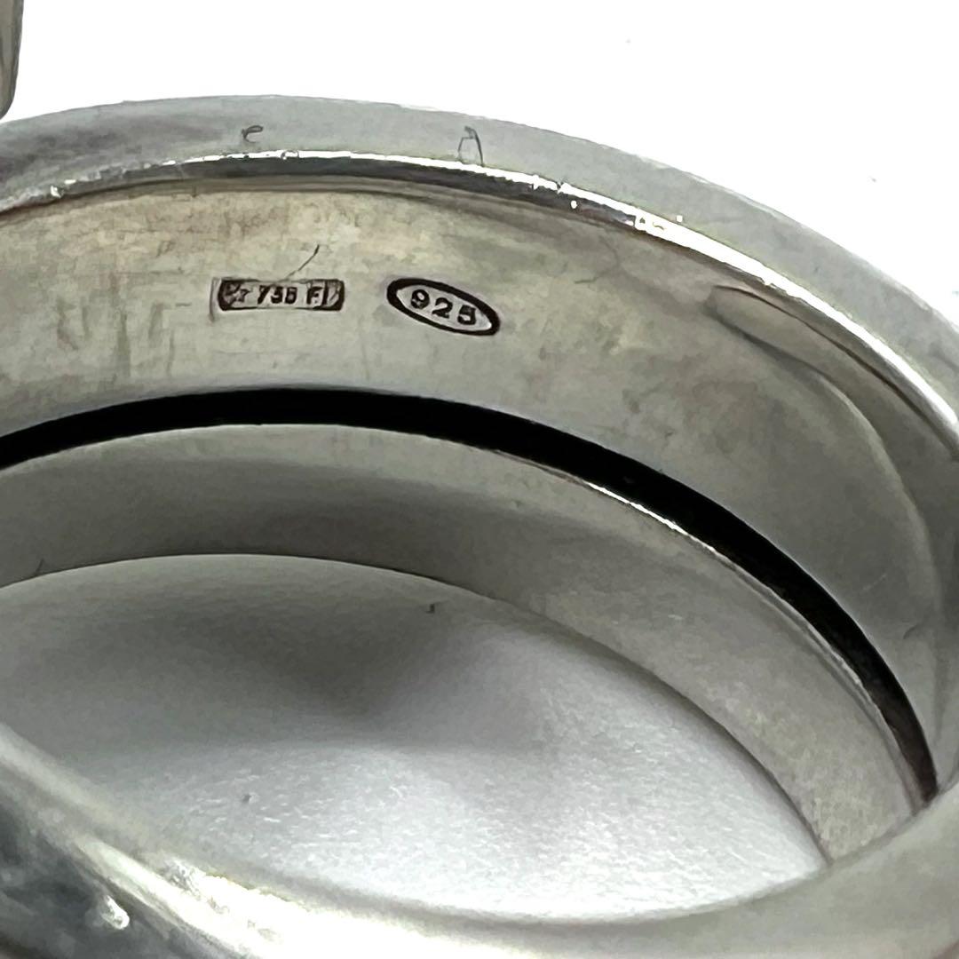 GUCCI Anello a spirale serpente con logo G misura 10 ARGENTO 925 SPIRAL G RING Fabbricato in Italia