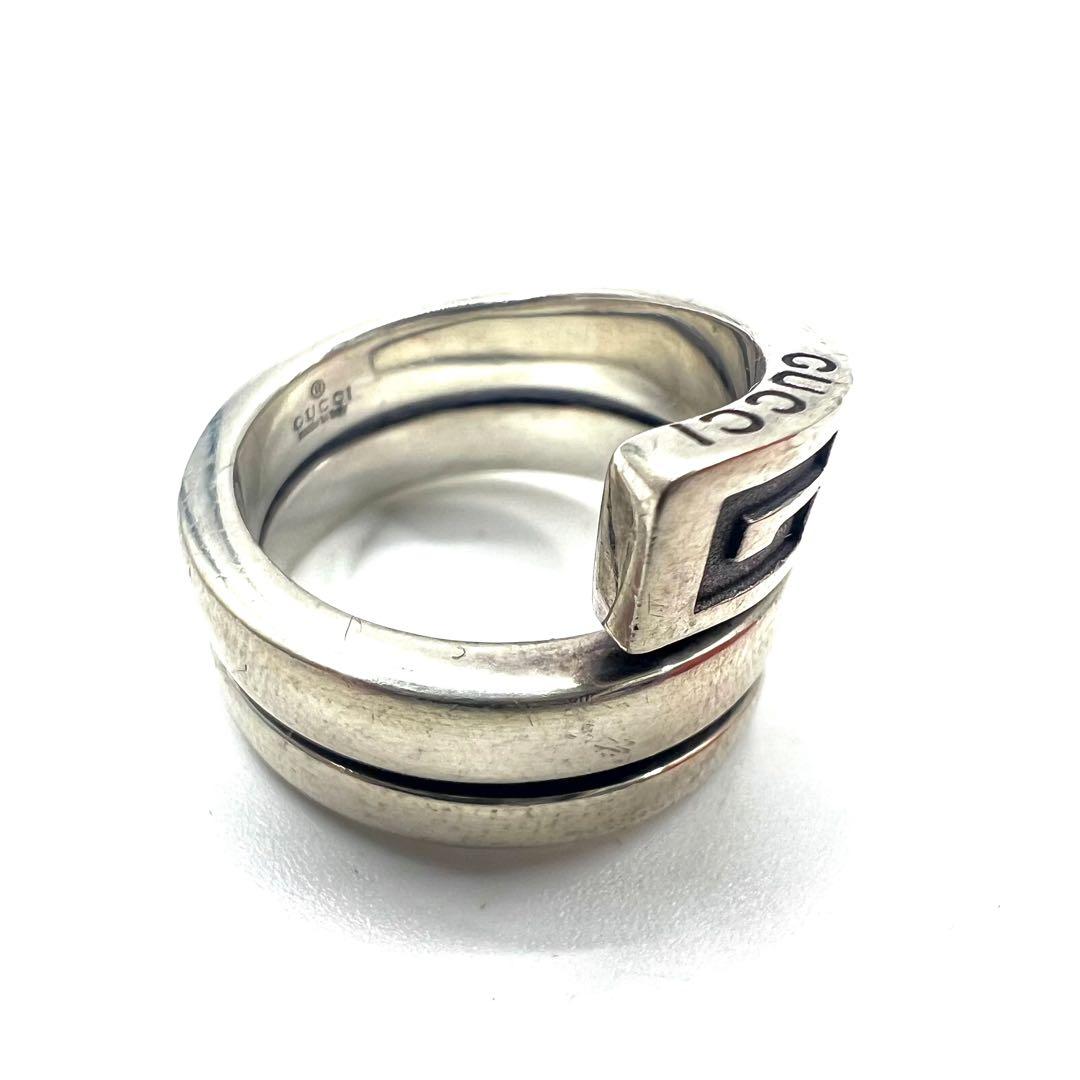 GUCCI Anello a spirale serpente con logo G misura 10 ARGENTO 925 SPIRAL G RING Fabbricato in Italia