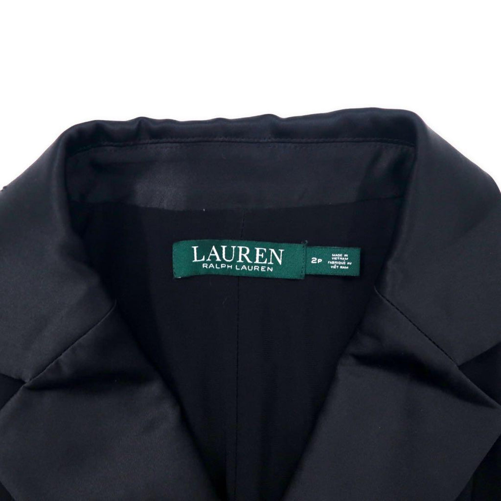 LAUREN RALPH LAUREN カシュクールワンピース ドレス 2P ブラック ポリエステル シルク ストレッチ