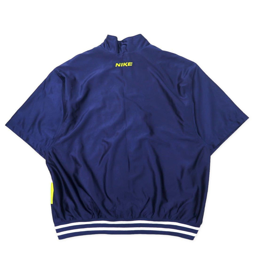 NIKE anni '90 Track Jacket Maglia manica corta XL Blu navy Poliestere Etichetta argento Taglia grande