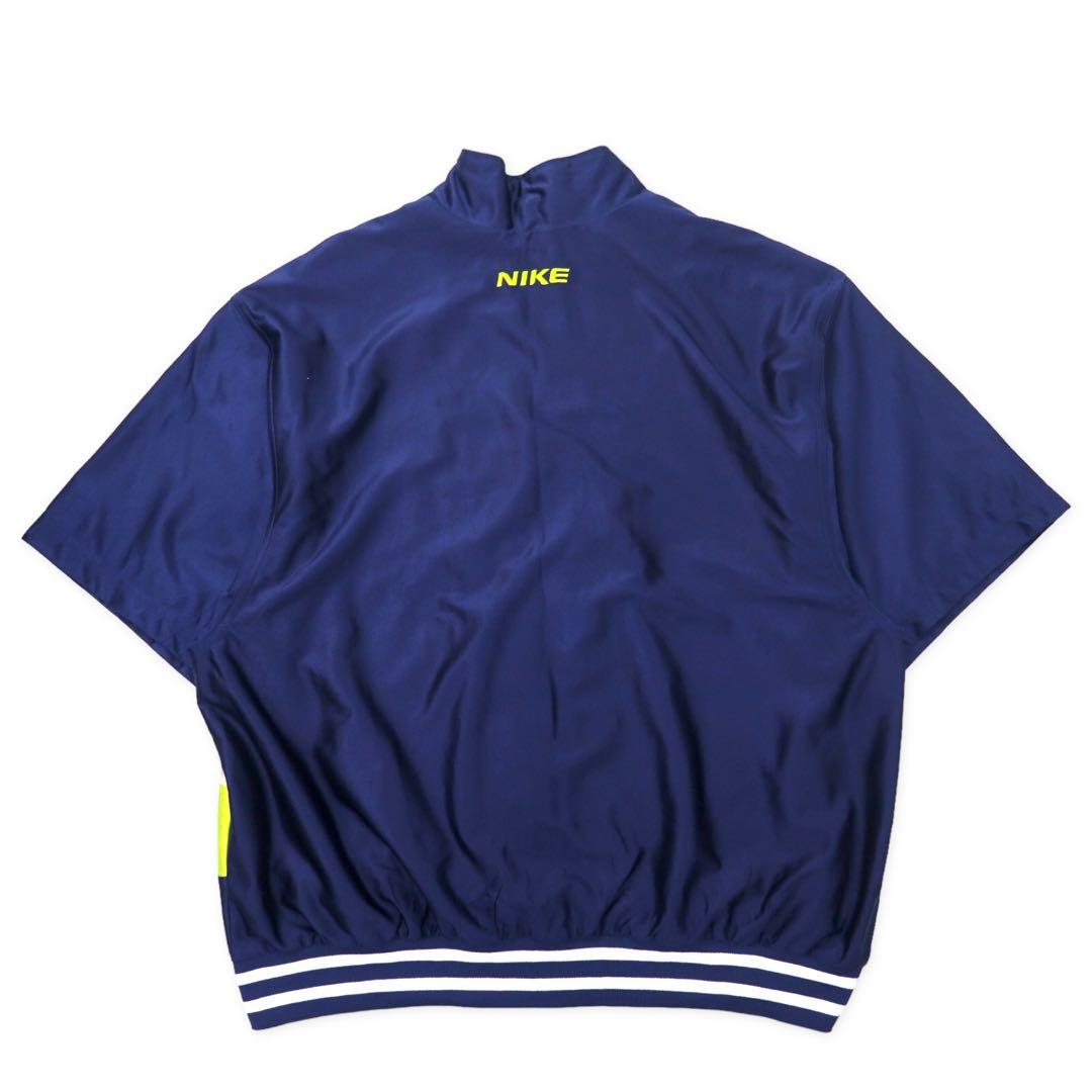 NIKE anni '90 Track Jacket Maglia manica corta XL Blu navy Poliestere Etichetta argento Taglia grande