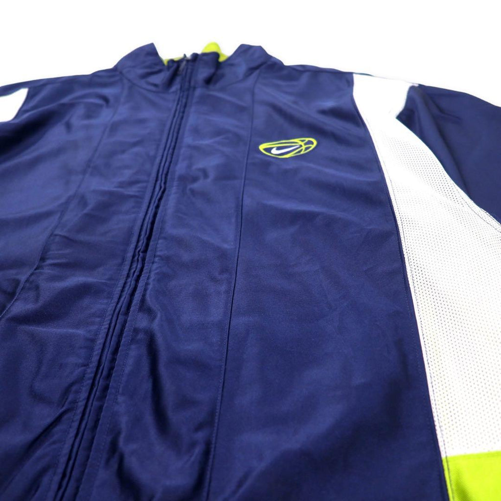 NIKE anni '90 Track Jacket Maglia manica corta XL Blu navy Poliestere Etichetta argento Taglia grande