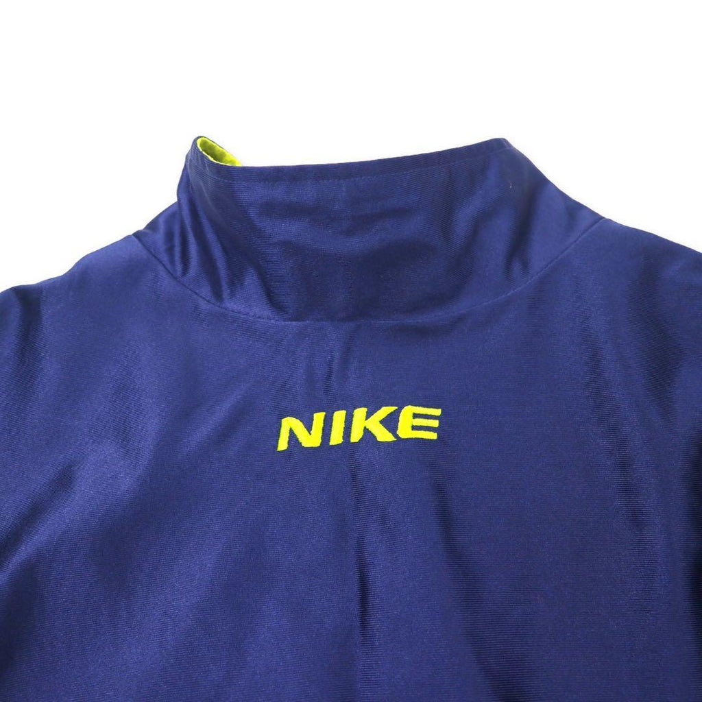 NIKE anni '90 Track Jacket Maglia manica corta XL Blu navy Poliestere Etichetta argento Taglia grande