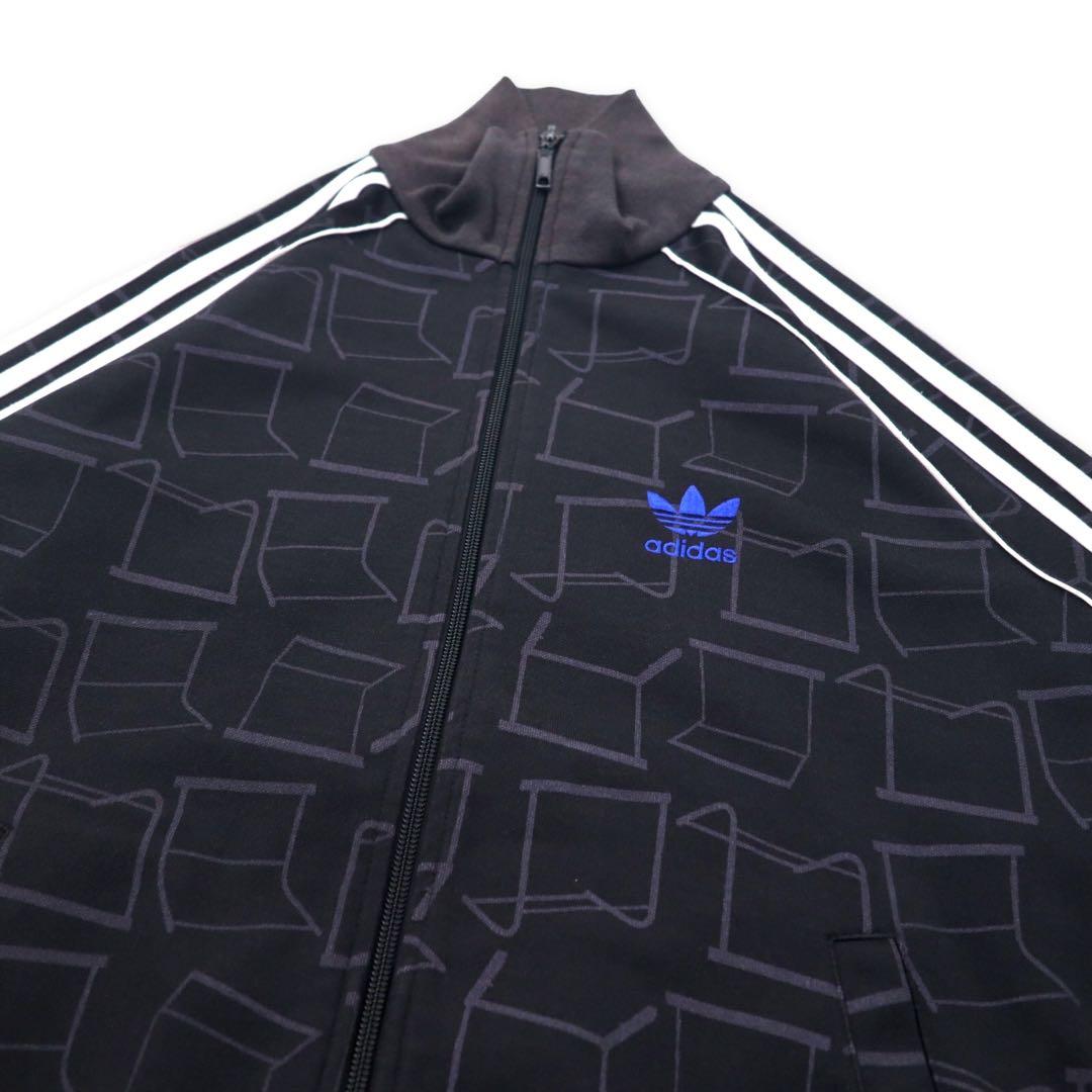 adidas originals anni 2000 giacca della tuta M nera poliestere toppa USA fantasia 3 strisce ricamo logo trifoglio