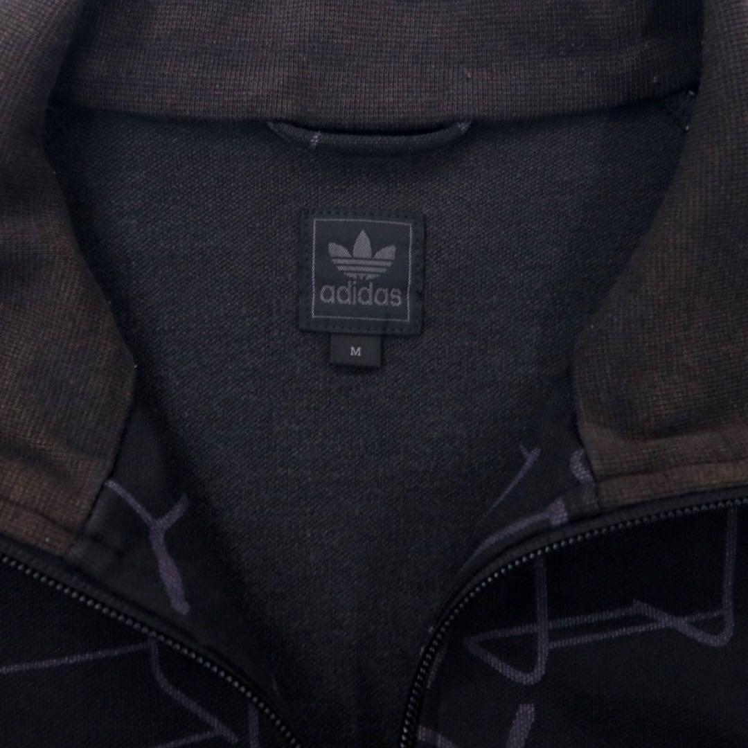 adidas originals anni 2000 giacca della tuta M nera poliestere toppa USA fantasia 3 strisce ricamo logo trifoglio