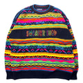 THE SWEATER SHOP maglione anni '90 3D in maglia multicolore acrilico, made in UK