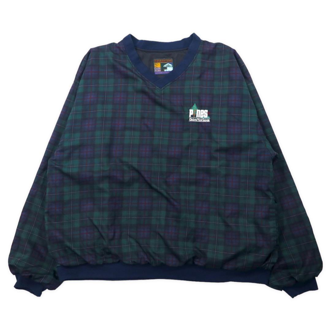 Pulloer in nylon FORRESTER'S, giacca, taglia XXL, verde, motivo tartan Black Watch, ricamo W LODGE, taglia abbondante