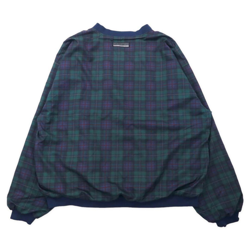 Pulloer in nylon FORRESTER'S, giacca, taglia XXL, verde, motivo tartan Black Watch, ricamo W LODGE, taglia abbondante