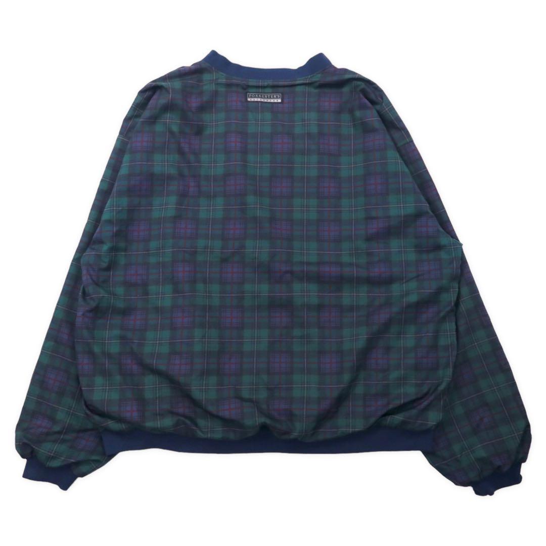 Pulloer in nylon FORRESTER'S, giacca, taglia XXL, verde, motivo tartan Black Watch, ricamo W LODGE, taglia abbondante