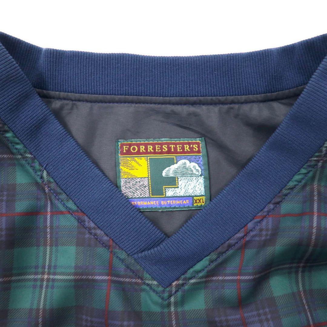 Pulloer in nylon FORRESTER'S, giacca, taglia XXL, verde, motivo tartan Black Watch, ricamo W LODGE, taglia abbondante