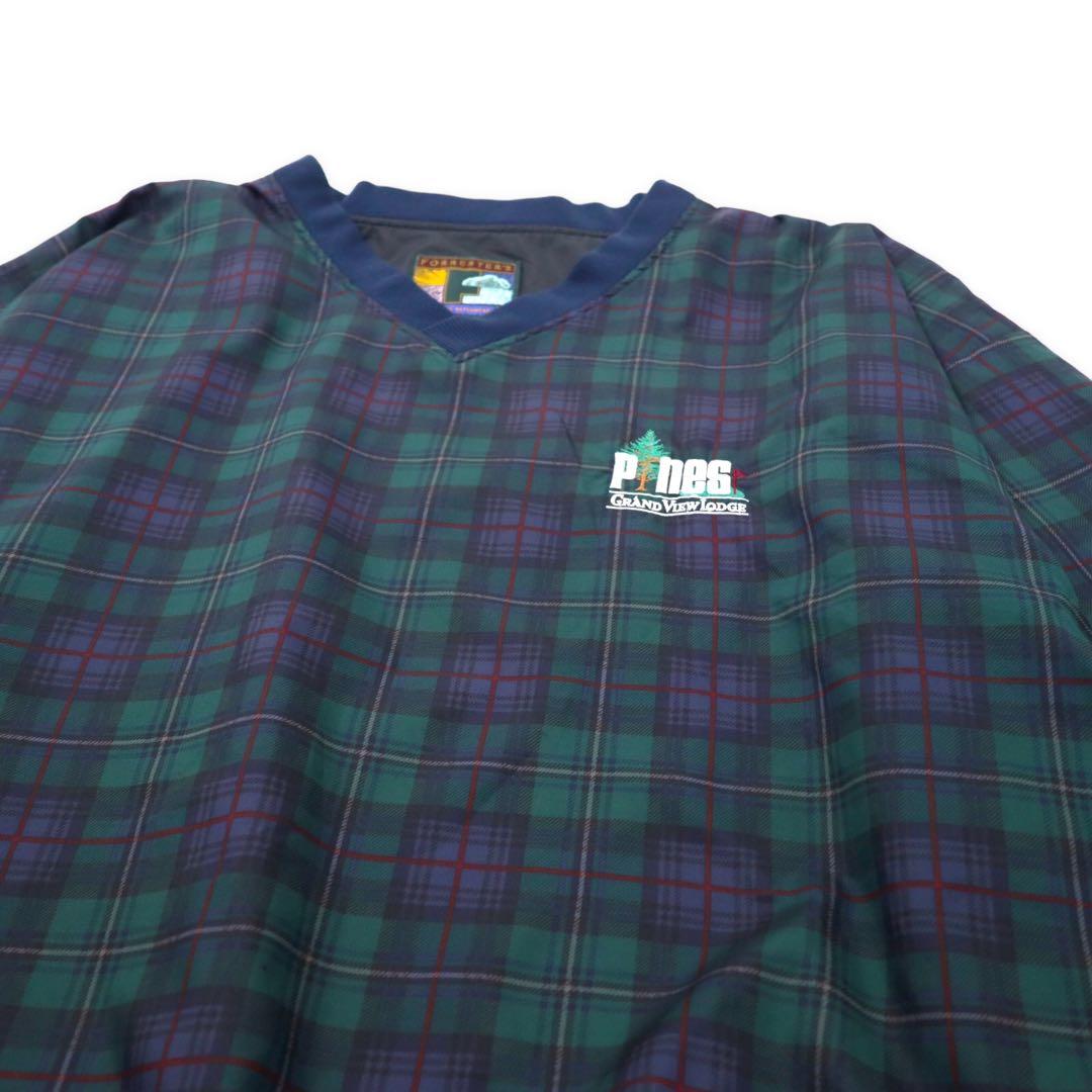 Pulloer in nylon FORRESTER'S, giacca, taglia XXL, verde, motivo tartan Black Watch, ricamo W LODGE, taglia abbondante