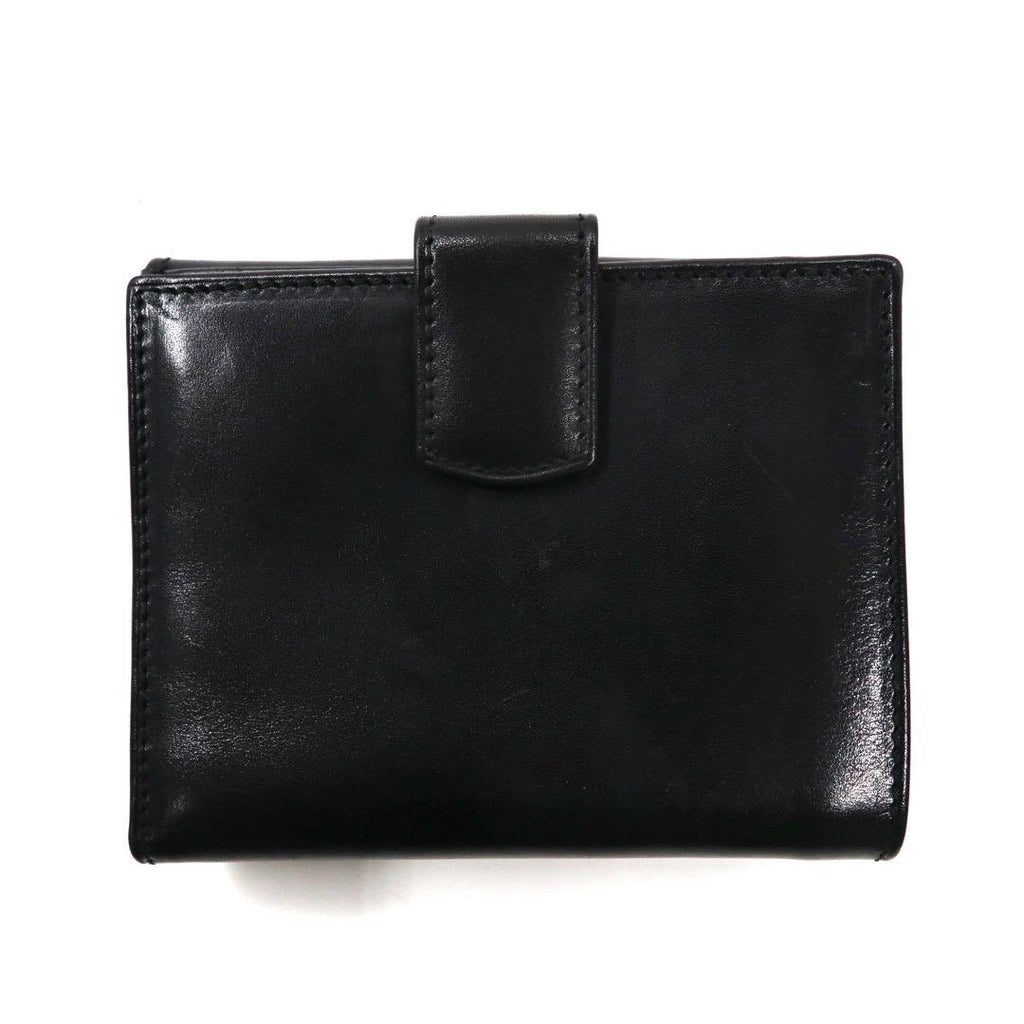 Salvatore Ferragamo 3つ折り財布 ブラック レザー ガンチーニ 金具 224059 イタリア製