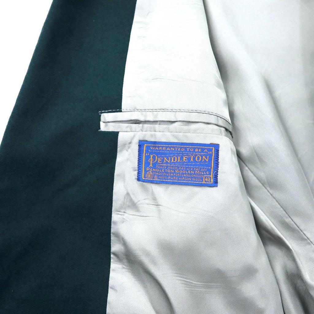 PENDLETON Made in USA Anni '80 Giacca sartoriale a 2 bottoni 42 Verde Lana Bottoni decorativi