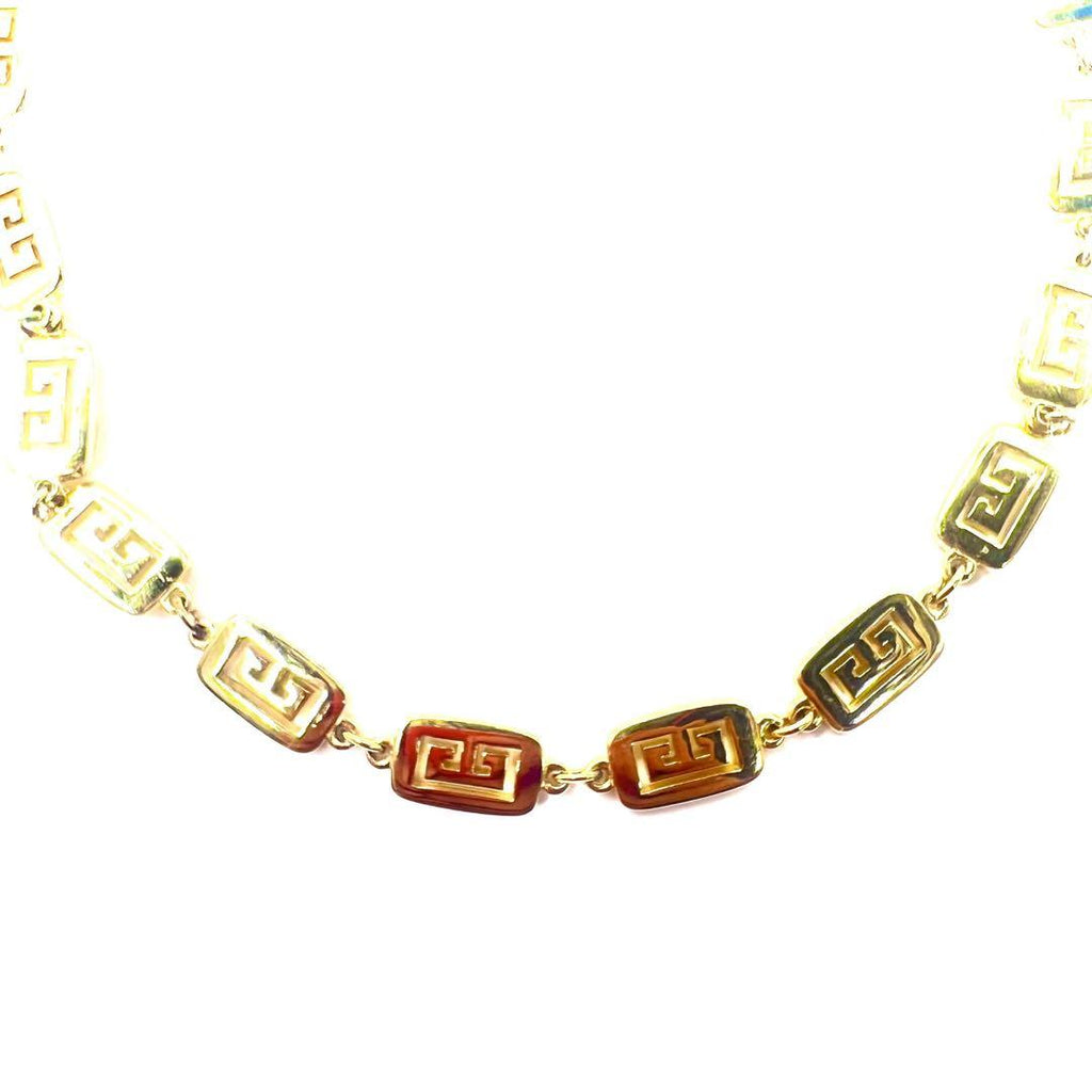 GIVENCHY Logo Motif Collana 2 VIE Girocollo Bracciale Oro Vintage Old