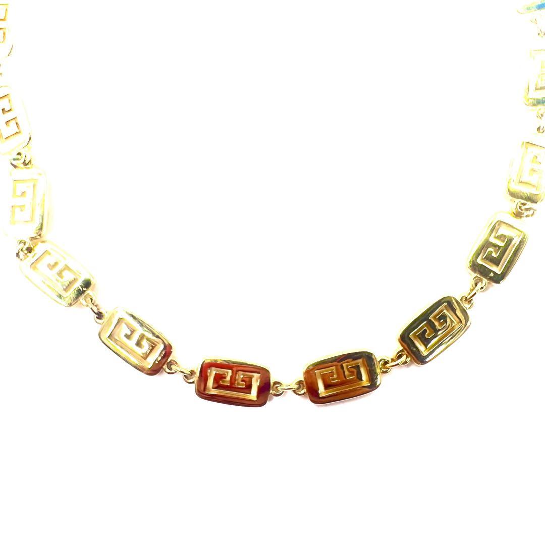 GIVENCHY Logo Motif Collana 2 VIE Girocollo Bracciale Oro Vintage Old