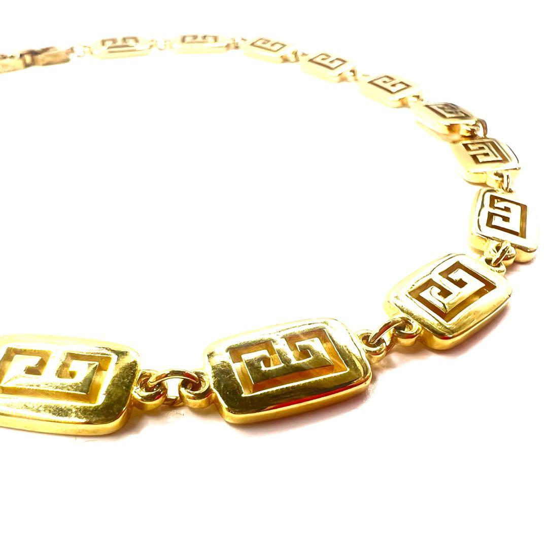 GIVENCHY Logo Motif Collana 2 VIE Girocollo Bracciale Oro Vintage Old