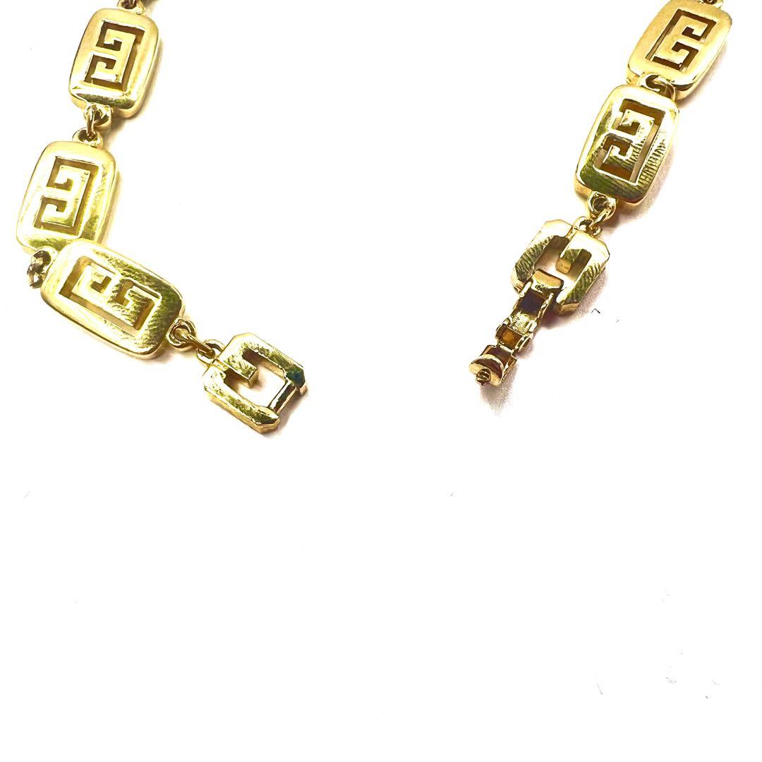 GIVENCHY Logo Motif Collana 2 VIE Girocollo Bracciale Oro Vintage Old
