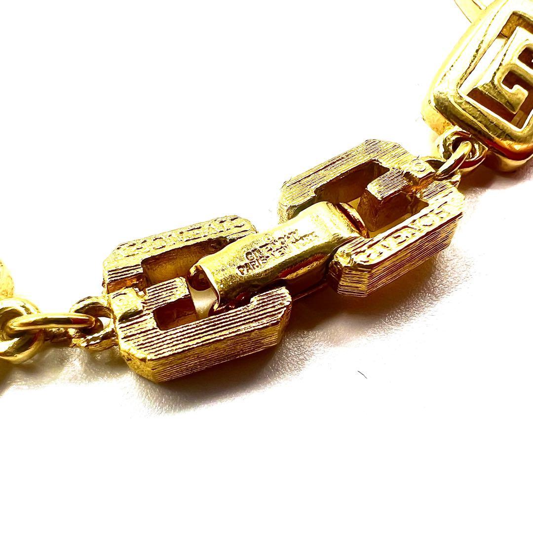 GIVENCHY Logo Motif Collana 2 VIE Girocollo Bracciale Oro Vintage Old