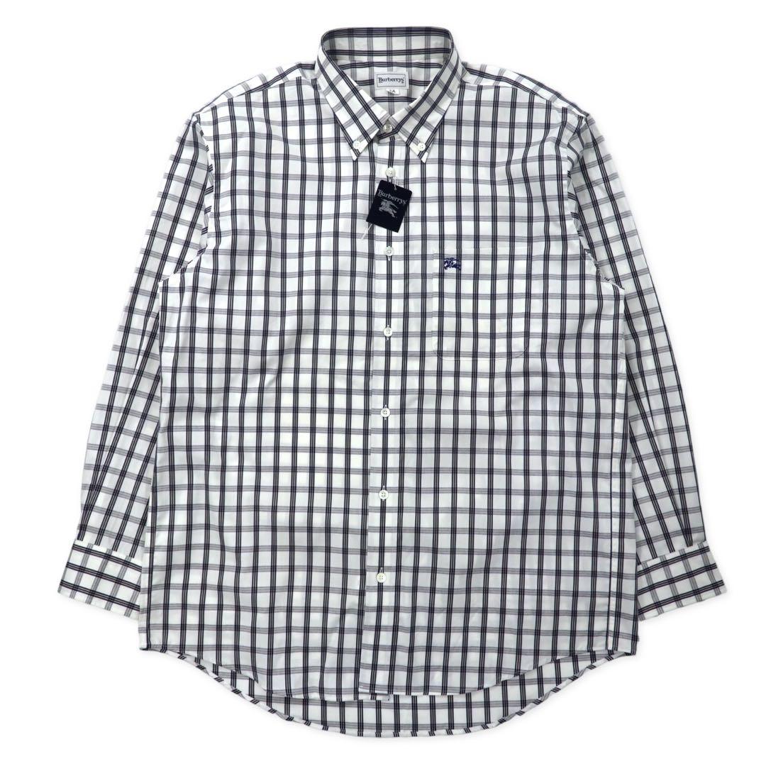 Burberrys camicia button-down Nova Check LA bianca in cotone con logo ricamato, Made in Japan, nuovo senza etichette
